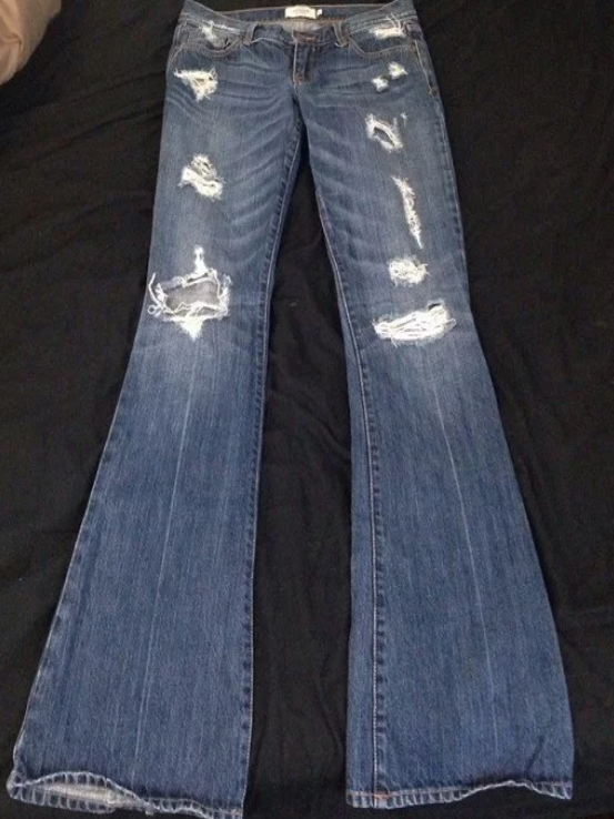 Flared and Distressed Jeans