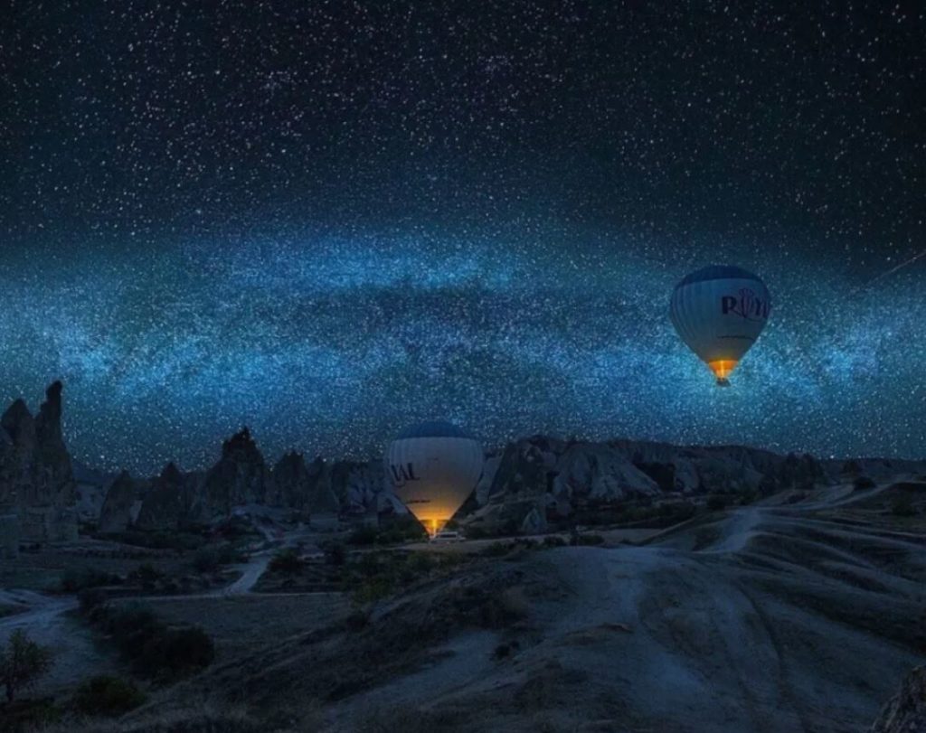 constellations and hot air balloons
